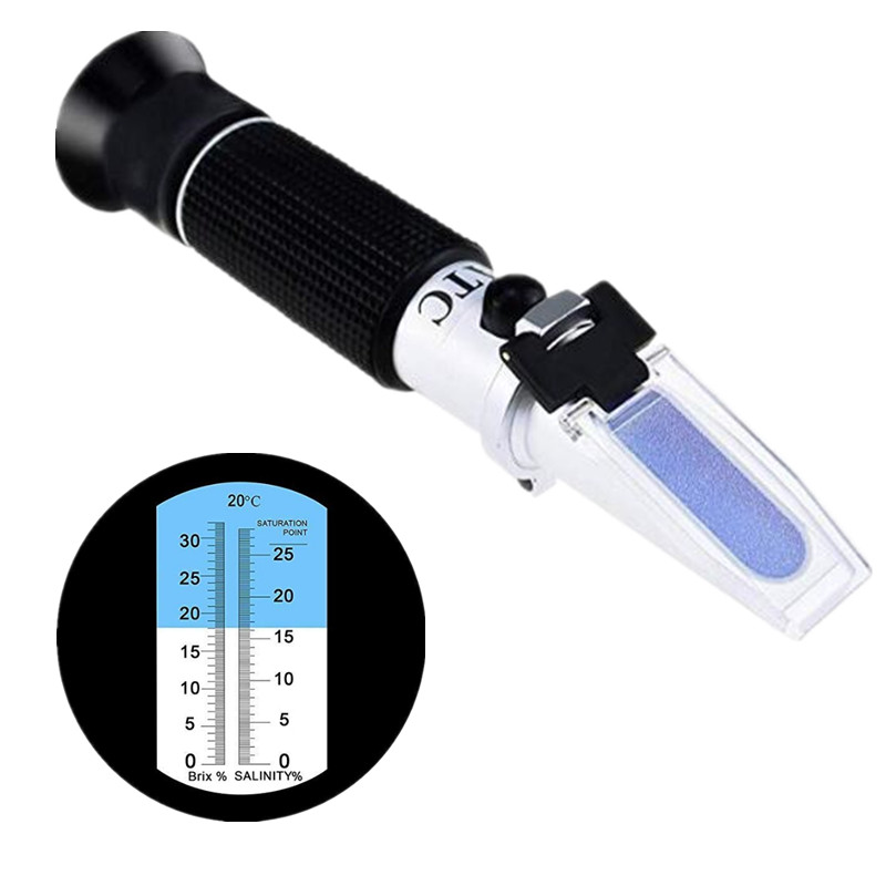 Refractometer Salinity - Refraktometer Portabel 2 in 1, Pengukur