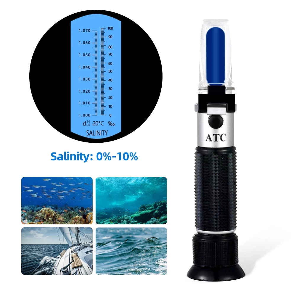 Refractometer Salinity - Refraktometer Salinitas 0-10% 1.000-1.070SG Salometer Optik