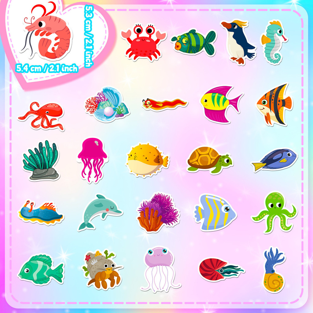 50 Buah Stiker Kehidupan Laut  - Marine Aquarium Design ulasan dan harga