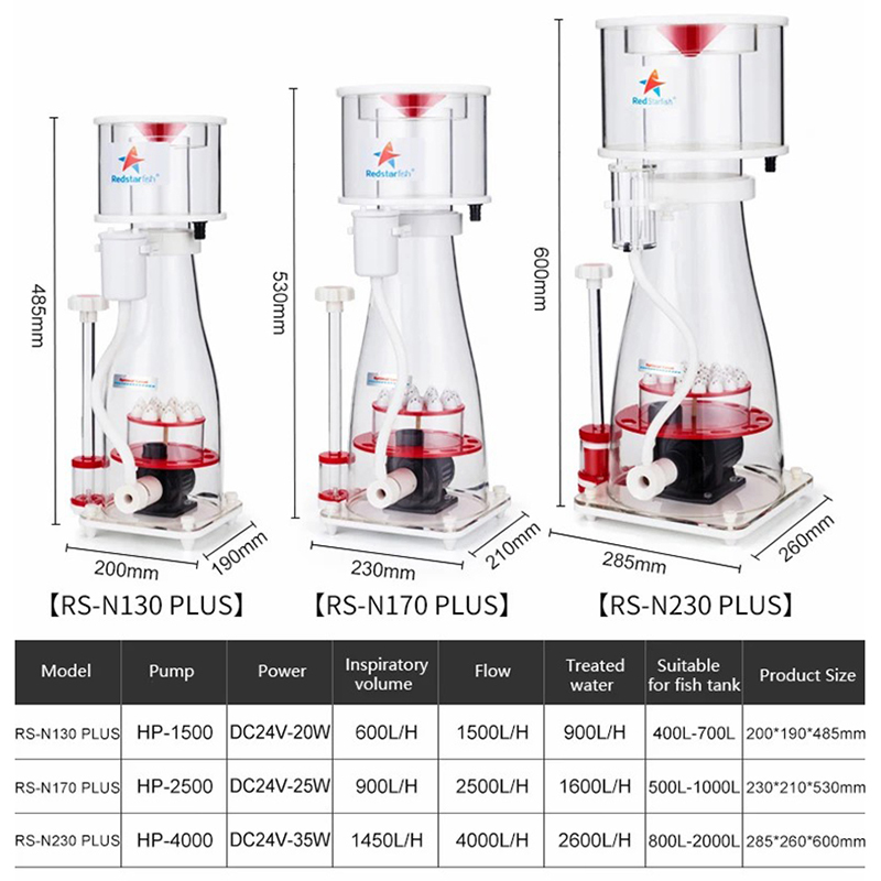 110-240V Red Starfish Aquarium - Marine Aquarium Protein Skimmer ulasan dan harga